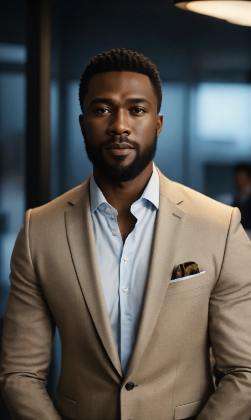 Black Panther Poster, Forehead, Chin, Dress Shirt, Sleeve, Beard