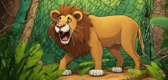 Cartoon, Nature, Carnivore, Felidae, Organism, Lion