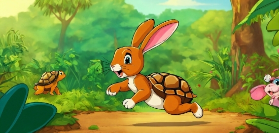 Cartoon, Vertebrate, Green, Nature, Rabbit, Plant