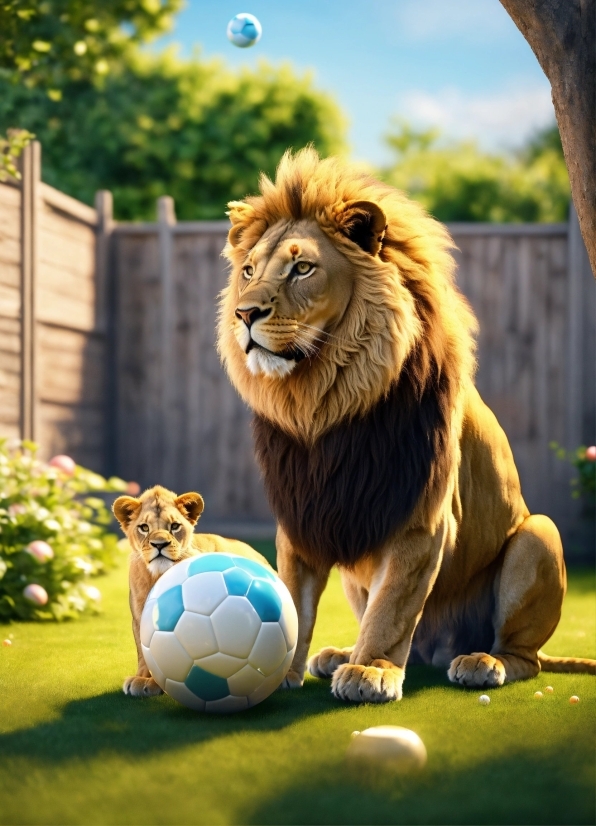 Clipchamp Crop Video, Plant, Masai Lion, Sports Equipment, Sky, Lion