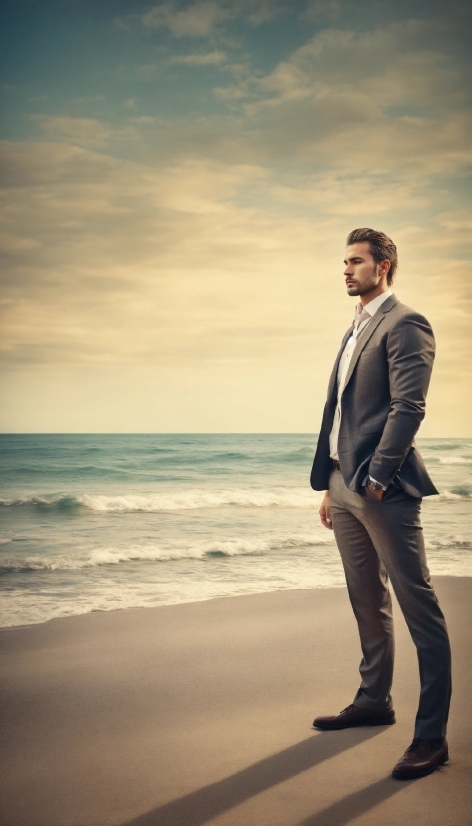 Cloud, Water, Sky, Leg, People In Nature, Dress Shirt