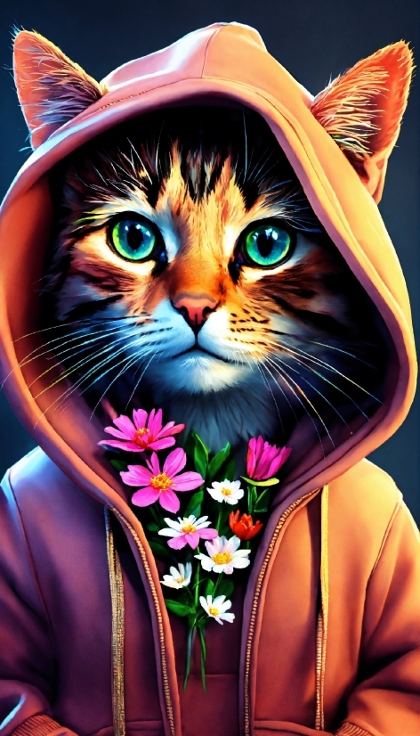 Completely Free Video Editor No Watermark, Cat, Flower, Green, Felidae, Carnivore