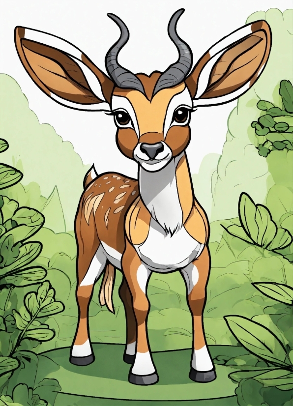 Copyright Free Vector Images, Vertebrate, Organism, Mammal, Cartoon, Fawn