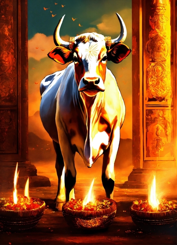 Davinci Video Editor Free, Temple, Fire, Candle, Flame, Bull