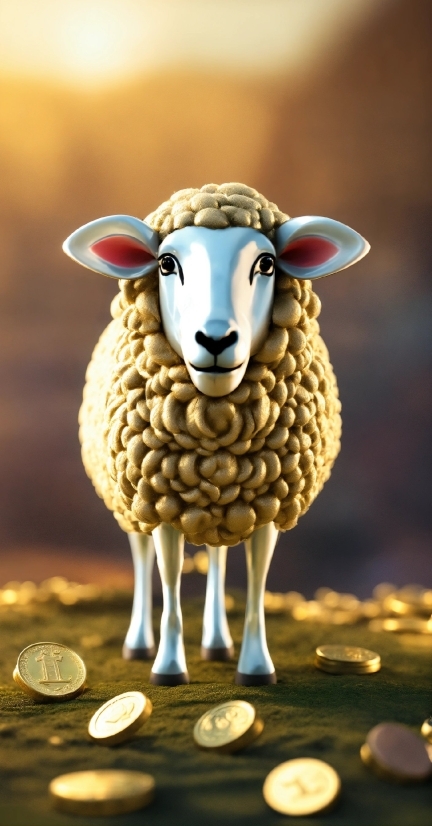 Digital Video Maker, Toy, Sheep, Wood, Sheep, Fawn