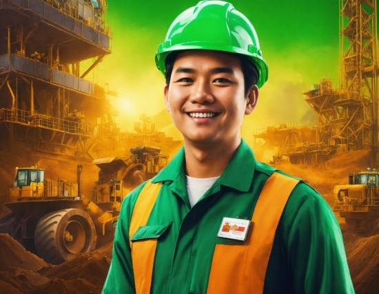 Easy Photo Editor For Pc, Smile, Workwear, Helmet, Hard Hat, Green