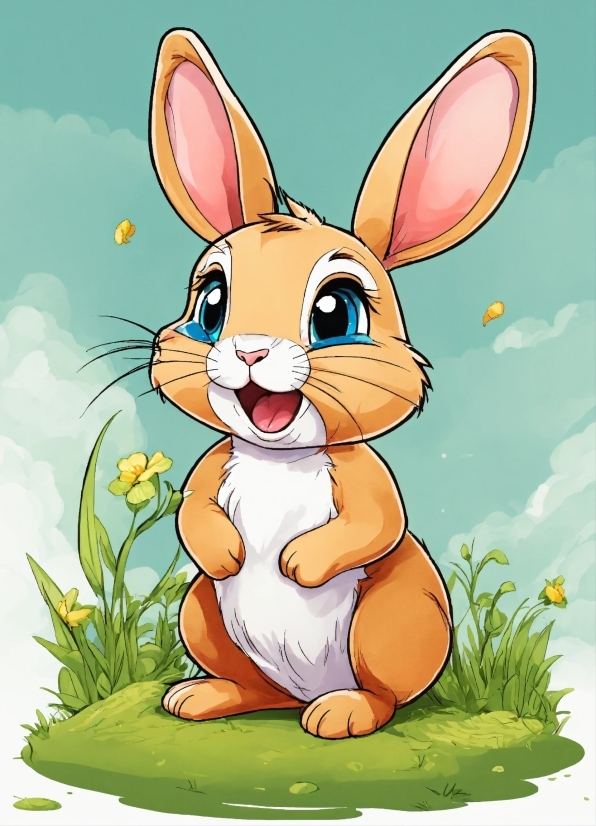 Edit Capcut, Cartoon, Plant, Facial Expression, Rabbit, Natural Environment