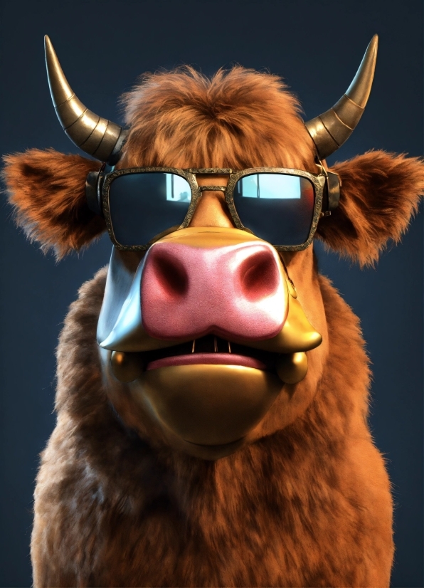 Eyewear, Whiskers, Snout, Horn, Happy, Animated Cartoon