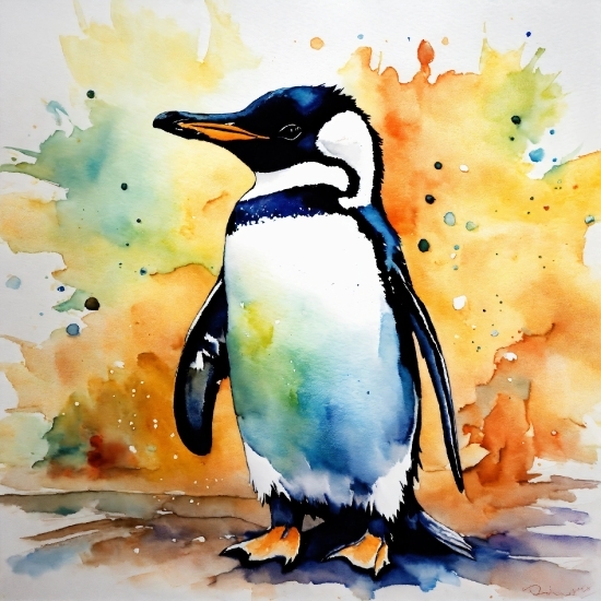 Famous Video Editing Software, Bird, Penguin, Beak, Paint, Art Paint