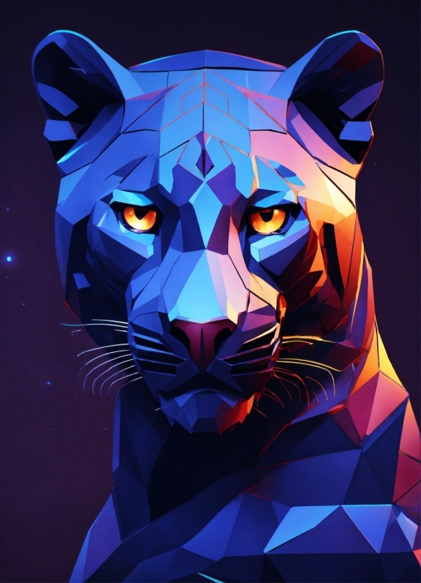 Felidae, Blue, Carnivore, Organism, Whiskers, Art