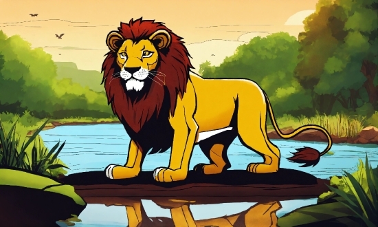 Felidae, Cartoon, Lion, Carnivore, Organism, Big Cats