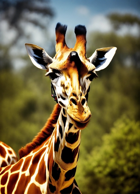 Filmora 11 Watermark, Giraffe, Giraffidae, Photograph, Eye, White