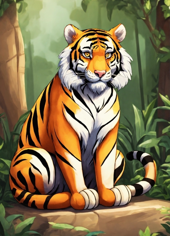 Filmora X 32 Bit, Head, Bengal Tiger, Siberian Tiger, Tiger, Plant