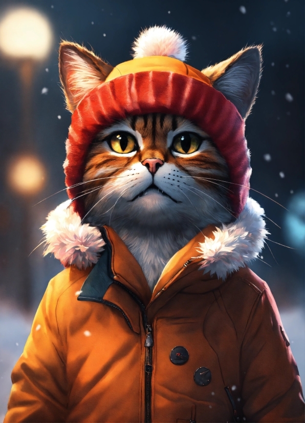 Filmora X Windows 11, Cat, Orange, Felidae, Sleeve, Carnivore