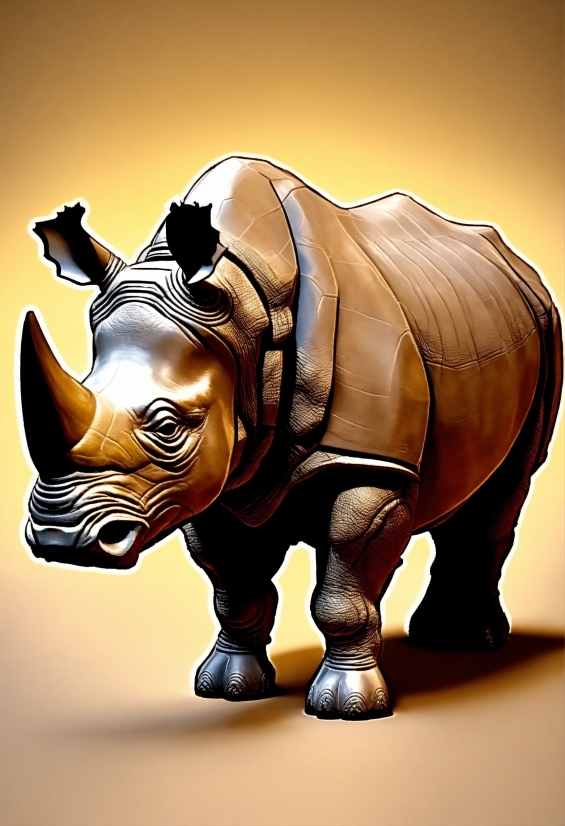 Free Filmora 11, Rhinoceros, Toy, Wood, Fawn, Terrestrial Animal