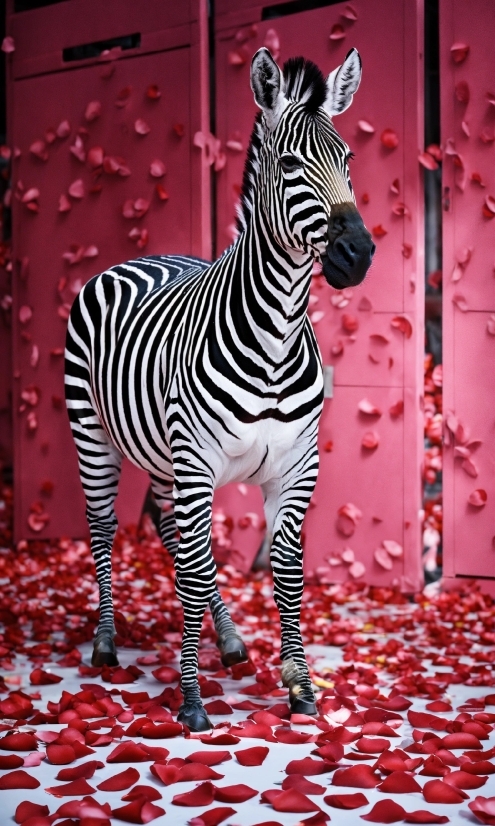 Funny Effect No Copyright, Zebra, Pink, Fawn, Terrestrial Animal, Felidae