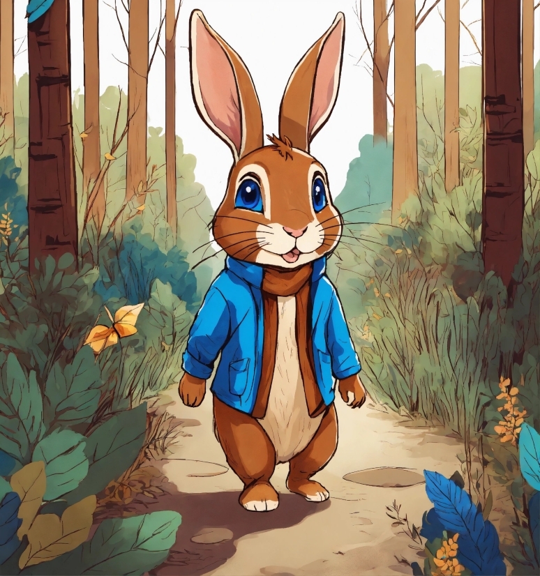 Google Free Images For Commercial Use, Cartoon, Plant, Blue, Rabbit, Organism