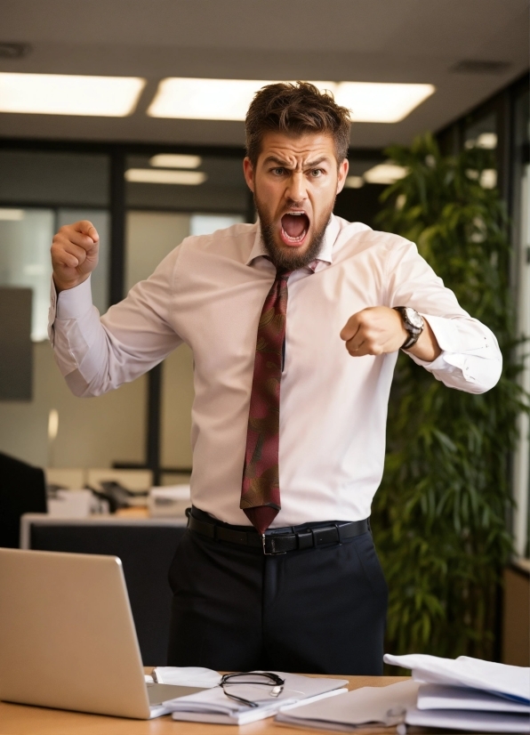 Graphic Art Posters, Laptop, Dress Shirt, Table, Gesture, Tie