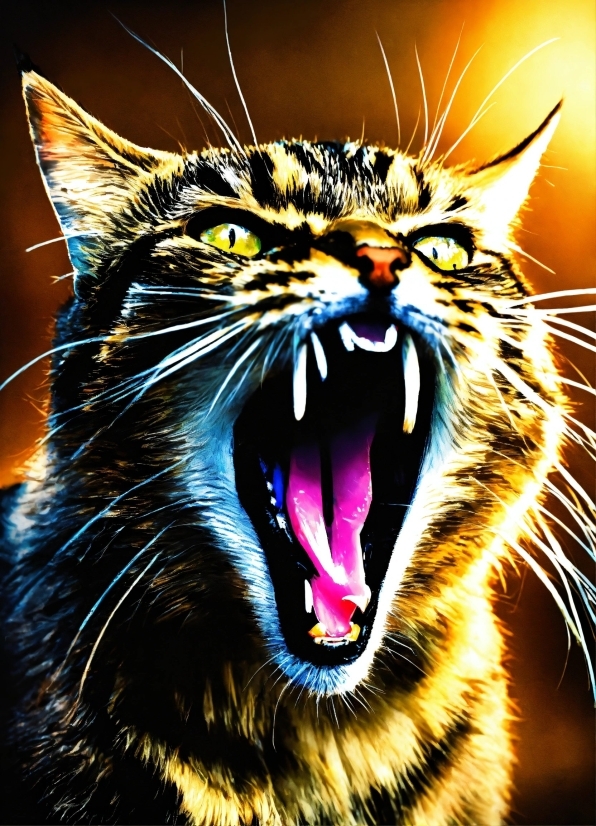 Head, Eye, Mouth, Roar, Fang, Felidae