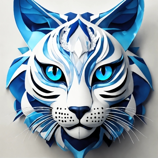 Head, Eye, White, Blue, Azure, Felidae