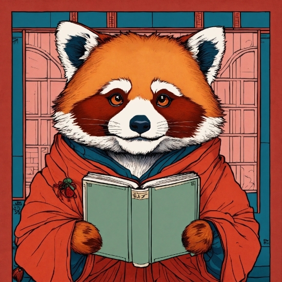 Heat Waves No Copyright, Cartoon, Red Panda, Orange, Carnivore, Art