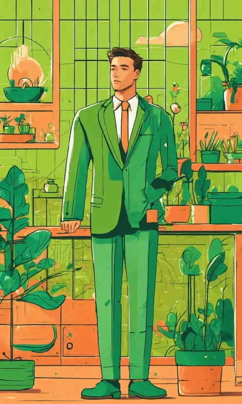 Highest Pixel Photo, Green, Sleeve, Art, Blazer, Illustration