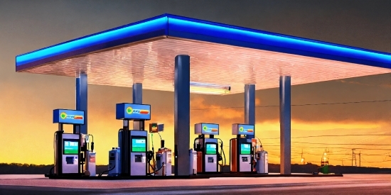 Inpixio Free, Light, Gas Pump, Filling Station, Gasoline, Building