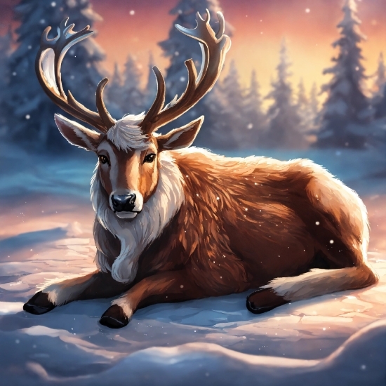 Magix Video Editor, Photograph, Light, Nature, Deer, Snow