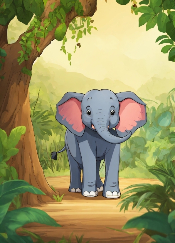 Marketing Creator, Elephant, Cartoon, Ecoregion, Nature, Botany