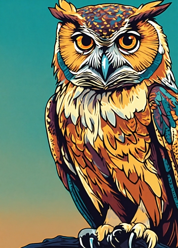 Movavie, Bird, Beak, Owl, Art, Painting