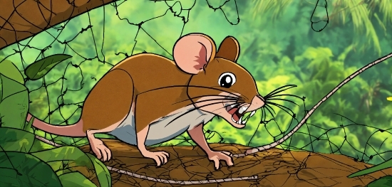 Music Without License, Meadow Jumping Mouse, Cartoon, Vertebrate, Leaf, Rodent