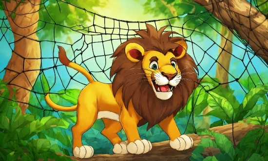 Nature, Cartoon, Felidae, Carnivore, Organism, Lion