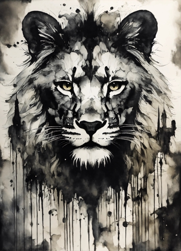 Need A Video Editor, White, Felidae, Big Cats, Carnivore, Painting