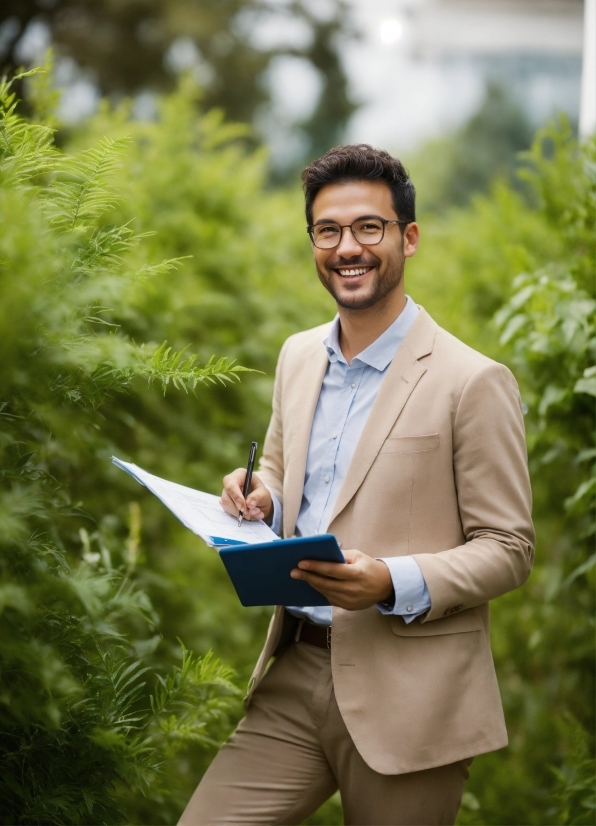 Neutral Canvas Wall Art, Smile, Plant, Gesture, Grass, Blazer