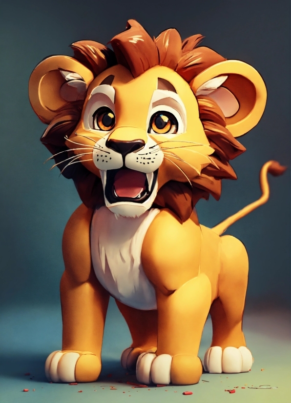 Non Commercial Use Copyright, Cartoon, Toy, Felidae, Lion, Carnivore