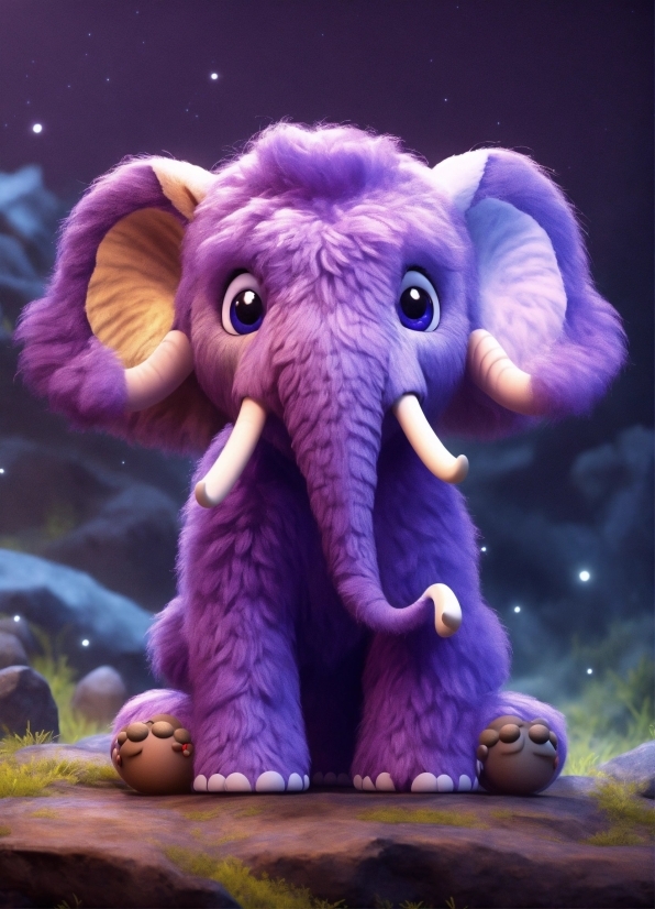 Online Premiere Pro Editor, Elephant, Elephants And Mammoths, Purple, Organism, African Elephant