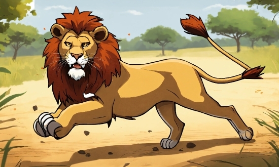 Online Video App Free, Cartoon, Carnivore, Sky, Tree, Lion