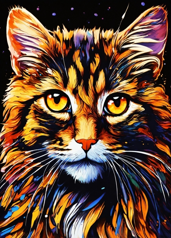 Photo Frame Online Editor, Cat, Felidae, Carnivore, Organism, Painting