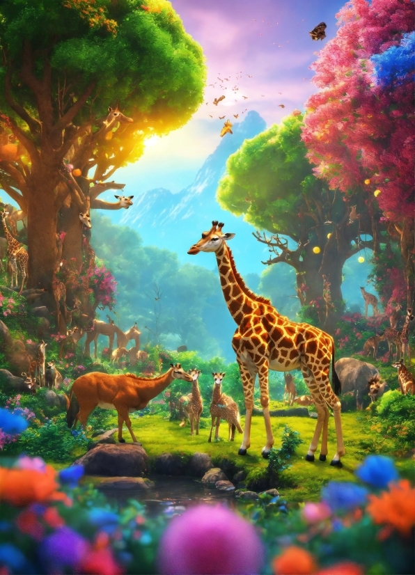 Photoshop Free Online, Plant, Giraffe, Giraffidae, Cloud, Plant Community