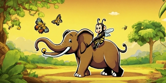 Powerdirector Pro, Elephant, Vertebrate, Cartoon, Natural Landscape, Organism