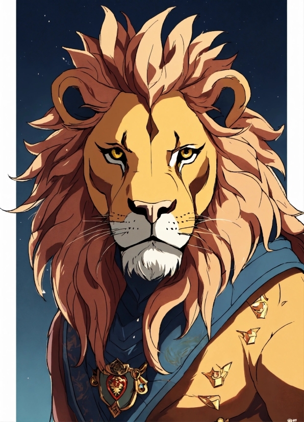 Public Domain Paintings High Resolution, Felidae, Cartoon, Carnivore, Lion, Big Cats