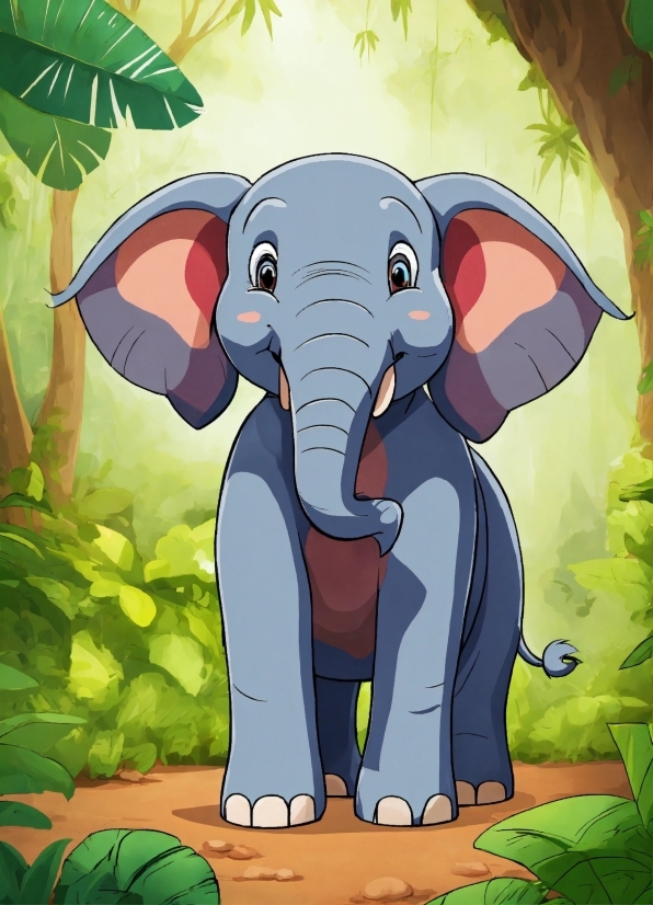 Public Domain Pictures, Elephant, Ecoregion, Cartoon, Nature, Botany