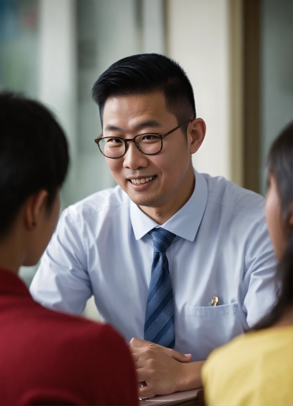 Red Eye Editor, Forehead, Glasses, Vision Care, Smile, Dress Shirt