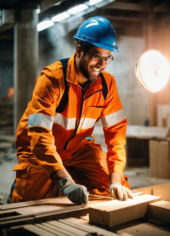 Santa Pictures, Outerwear, Workwear, Hard Hat, Smile, Tradesman