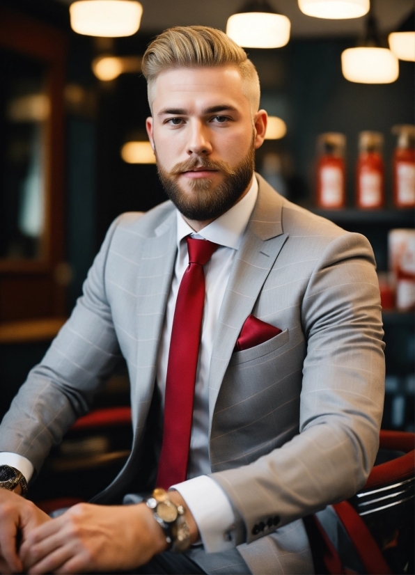 Screen Print Art, Watch, Arm, Dress Shirt, Tie, Beard