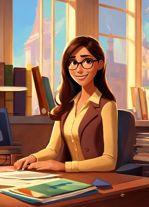 Smile, Cartoon, Fun, Art, Eyewear, Desk