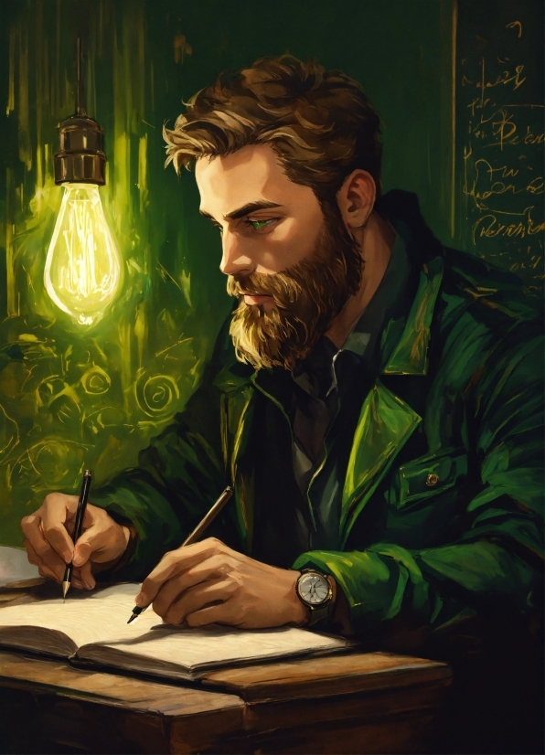 Sun Photo, Watch, Beard, Art, Lamp, Facial Hair