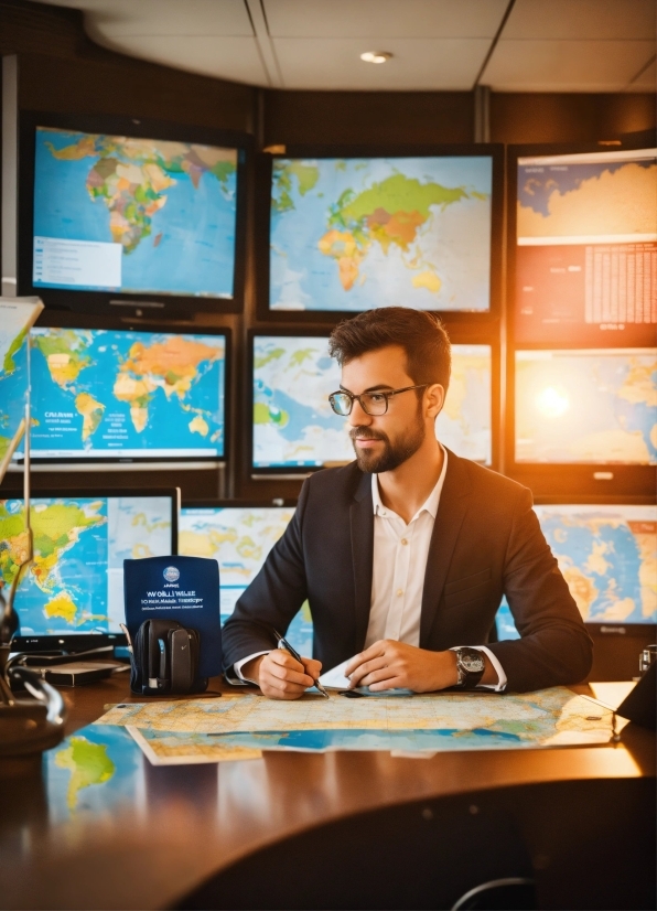 Table, Furniture, Organism, Desk, Blazer, Tie