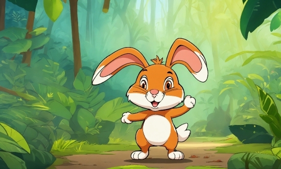 Tiktok Content Creator, Rabbit, Cartoon, Green, Rabbits And Hares, Plant