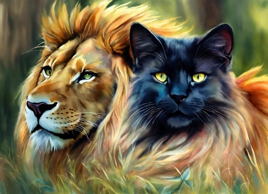 Vertebrate, Art Paint, Nature, Felidae, Plant, Carnivore